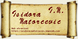 Isidora Matorčević vizit kartica